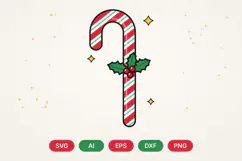 Christmas Candy Cane SVG Product Image 1