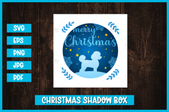 Merry Christmas dog shadow box, Merry Christmas card Product Image 1
