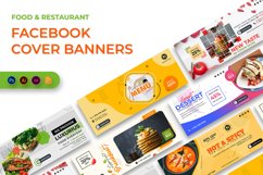 Food and Restaurant Facebook Cover Banner Template Product Image 1