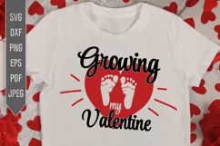 Growing My Valentine Svg. Valentine's Day Boy Gender Reveal Product Image 1