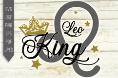 Leo King Svg. Zodiac Sign Birthday. Horoscope dxf, png Product Image 2