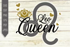 Leo Queen Svg. Zodiac Sign Birthday. Horoscope dxf, png Product Image 2