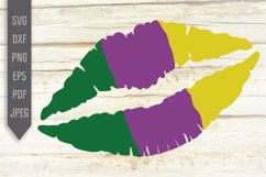 Mardi Gras Lips Svg. Mardi Gras Kiss in 3 Colors. Product Image 2