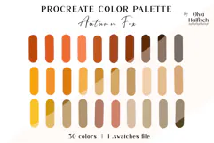 Warm Autumn Procreate Palette. Cozy Brown Color Swatches Product Image 1