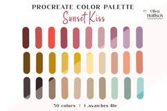 Natural Procreate Color Palette. Vintage Color Swatches Product Image 1