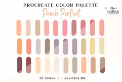 Peach Procreate Swatches. Soft Trendy Color of Year Palette Product Image 1