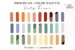 Trendy Procreate Palette. Cozy Retro Color Swatches Product Image 1
