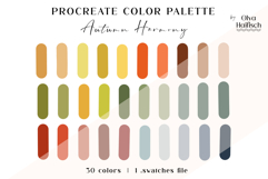 Autumn Procreate Palette. Bright Fall Color Swatches Product Image 1