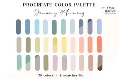 Light Procreate Palette. Cool Winter Color Swatches Product Image 1
