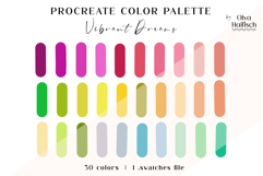 Vibrant Procreate Palette. Bright Neon Summer Color Swatches Product Image 1