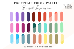 Bright Procreate Palette. Vibrant Neon Color Swatches Product Image 1