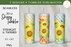 Sunflower Tumbler Sublimation. 20oz Floral Tumbler Wrap PNG Product Image 1