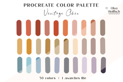 Cozy Procreate Color Palette. Vintage Procreate Swatches Product Image 1