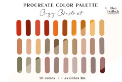 Cozy Autumn Procreate Palette. Earthy Brown Color Swatches Product Image 1