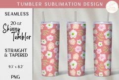 Watercolor Floral Tumbler Sublimation. Spring Tumbler Wrap Product Image 1