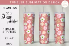 Watercolor Floral Tumbler Sublimation. Spring Tumbler Wrap Product Image 1