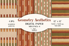 4 Cozy Geometric Digital Papers. Abstract Seamless Patterns Product Image 1