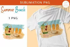 Beach Fashion Sublimation. Watercolor Summer Vacation PNG Product Image 1