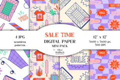 Shopping Seamless Patterns. Sale Promotion Digital Papers Product Image 1