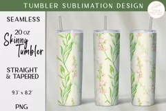 Floral Tumbler Sublimation. 20oz Spring Tumbler Wrap PNG Product Image 1