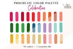 Vibrant Procreate Palette. Bright Festive Color Swatches Product Image 1