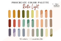Soft Rustic Procreate Palette. Muted Nature Color Swatches Product Image 1