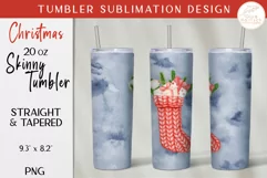 Christmas Tumbler Sublimation. Christmas Sock Tumbler Wrap Product Image 1