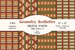 Cozy Geometric Seamless Patterns. Abstract Digital Papers Product Image 1