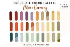 Muted Procreate Palette. Calm Natural Vintage Color Swatches Product Image 1