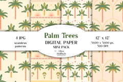 Palm Trees Digital Papers. Summer Beach Seamless Patterns Product Image 1