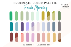 Fresh Procreate Palette. Modern Cool Colors Swatches Product Image 1