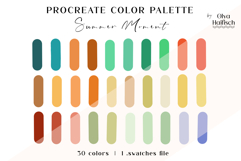 Retro Summer Procreate Palette. Trendy Color Swatches Product Image 1