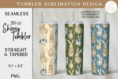 Watercolor Rabbit Tumbler Sublimation. Bunny 20oz Wrap PNG Product Image 1