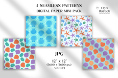 Underwater Digital Papers. Cute Seashells Seamless Patterns Product Image 2