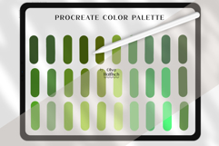 Green Procreate Palette. Greenery Shades Color Swatches Product Image 2