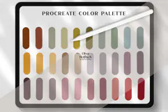Vintage Procreate Palette. Deep Muted Color Swatches Product Image 2