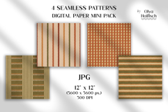 4 Geometric Seamless Patterns. Cozy Stripes and Plaid Papers Product Image 2