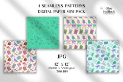 Shopping Seamless Patterns. Retail Doodles Digital Papers Product Image 2