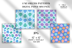 Seashells Digital Papers. Underwater Seamless Patterns Product Image 2