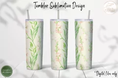 Floral Tumbler Sublimation. 20oz Spring Tumbler Wrap PNG Product Image 3