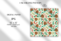 Winter Botanical Digital Paper. Christmas Seamless Pattern Product Image 2