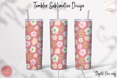 Watercolor Floral Tumbler Sublimation. Spring Tumbler Wrap Product Image 3