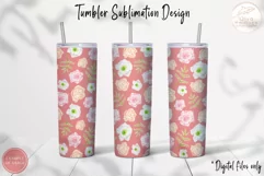Watercolor Floral Tumbler Sublimation. Spring Tumbler Wrap Product Image 3