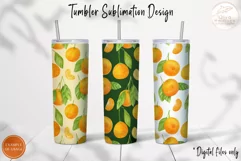 Tangerine Tumbler Sublimation. Fruit 20oz Skinny Design Product Image 2
