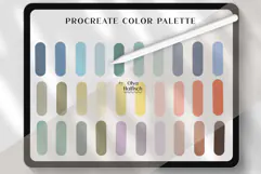 Light Procreate Palette. Cool Winter Color Swatches Product Image 2