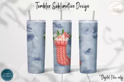 Christmas Tumbler Sublimation. Christmas Sock Tumbler Wrap Product Image 2