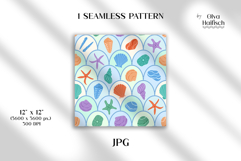 Scallop Seashells Digital Paper. Summer Sea Seamless Pattern Product Image 2