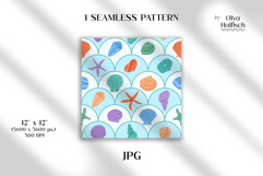 Underwater Digital Paper. Scallop Seashells Seamless Pattern Product Image 2