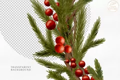 Watercolor Christmas Wreath Clipart. Winter Fir Branches PNG Product Image 3