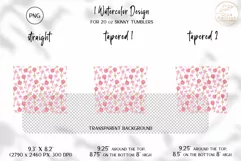 Candy Tumbler Sublimation. 20 oz Cute Pink Tumbler Wrap PNG Product Image 2